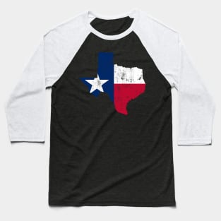 Texas Flag Map Texan Vintage Distressed Fade Baseball T-Shirt
